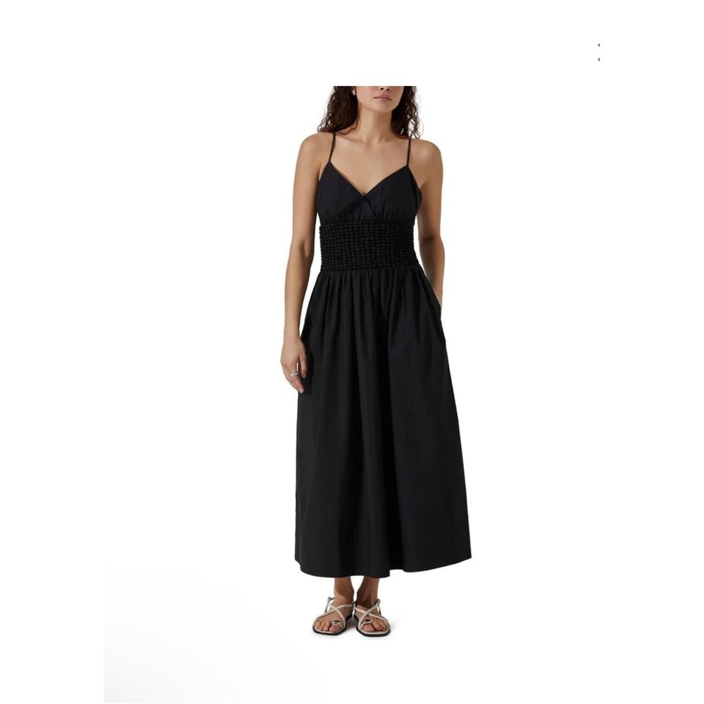 ASTR THE LABEL
Popcorn Waist Cotton Midi Dress - Black